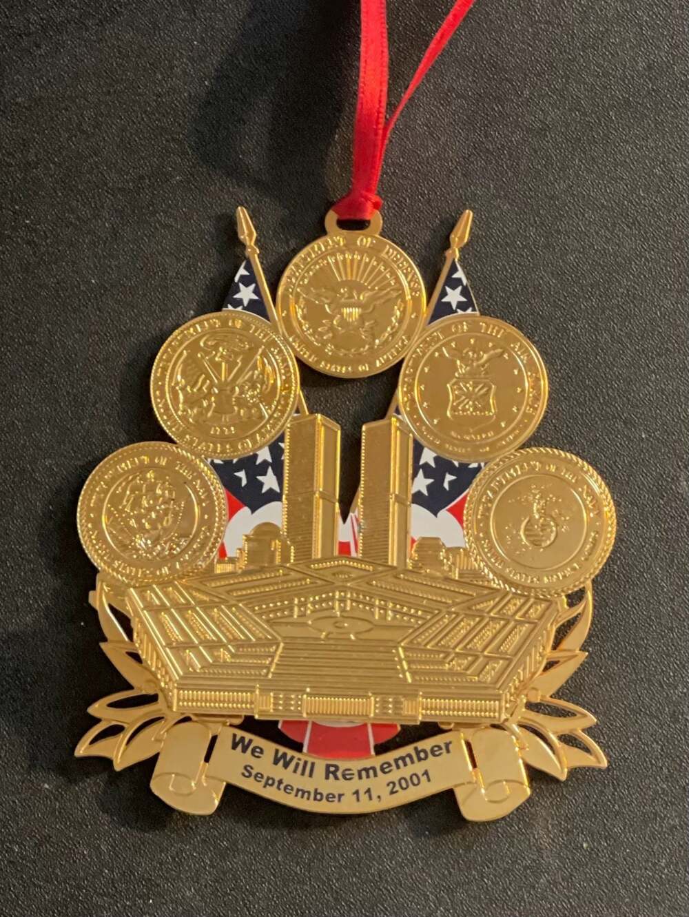 9/11 We Will Remember Pentagon Twin Towers Christmas Ornament VTG⁠